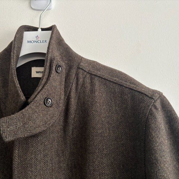 Taylor Stitch Olive Brown Wool Tweed Norfolk Hunting Jacket / Blazer - 42 Large - Picture 3 of 16